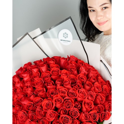 Купить на заказ Букет из 101 красной розы с доставкой в Ушарале