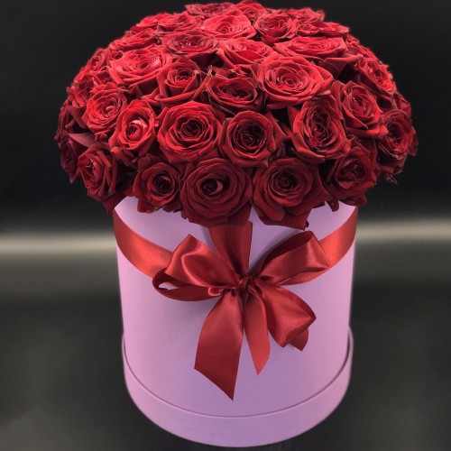 Купить на заказ 51 красная роза в коробке с доставкой в Ушарале