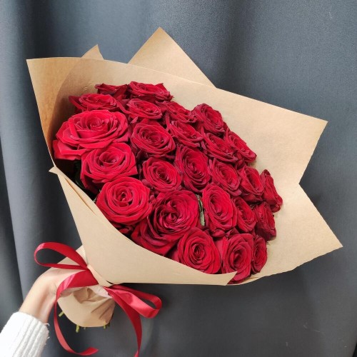Купить на заказ Букет из 25 красных роз с доставкой в Ушарале