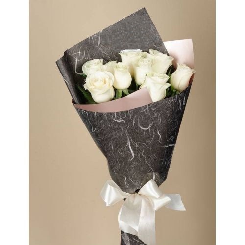 Купить на заказ Букет из 9 белых роз с доставкой в Ушарале
